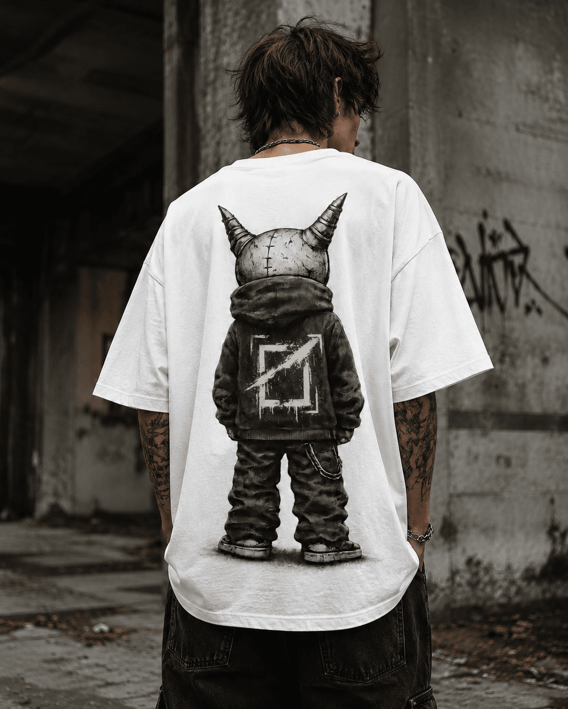 V01D white tee worn